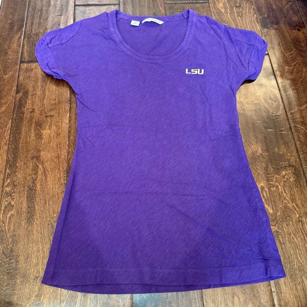 Cutter & Buck LSU Embroidered Scoop Neck T-Shirt size Medium